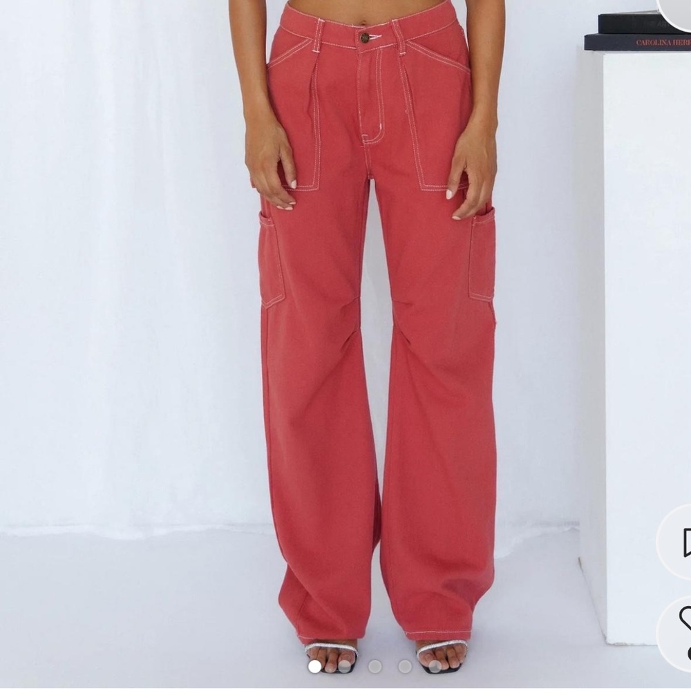 White Fox Boutique Red Cargo Pants